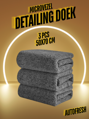 AutoFresh -Microvezel Doek Set - 3 x Legendarisch Absorberend 50 X 70 Cm Grijze Polijstdoek